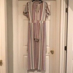 Striped Romper with Train